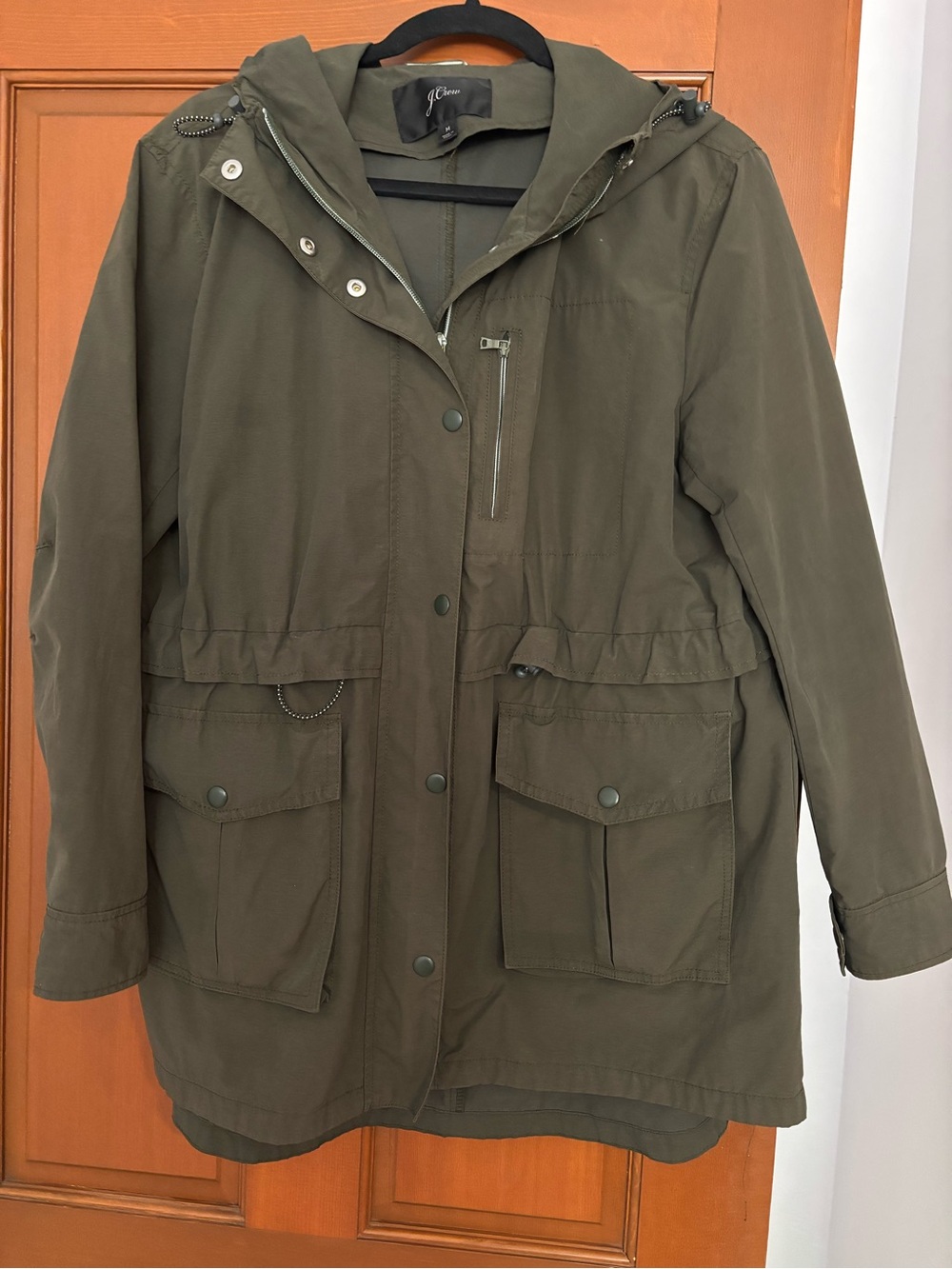 Olive Utility Hooded Anorak Jacket - Women